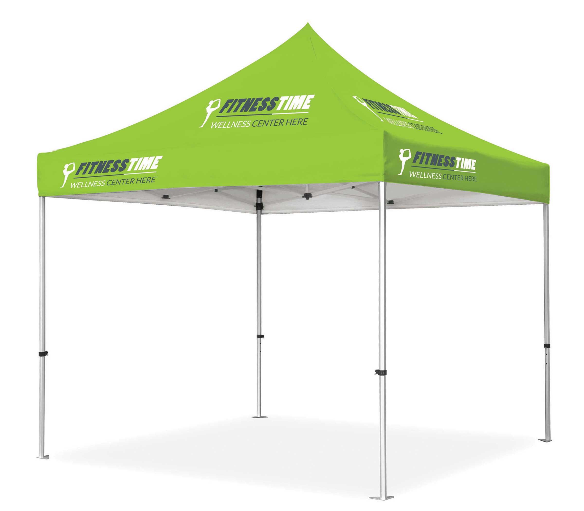 Deluxe Pop-Up Tent Kit With White Steel Frame (30mm post, 1.2mm gauge)  Dye Sublimation on Canopy - 10x10ft